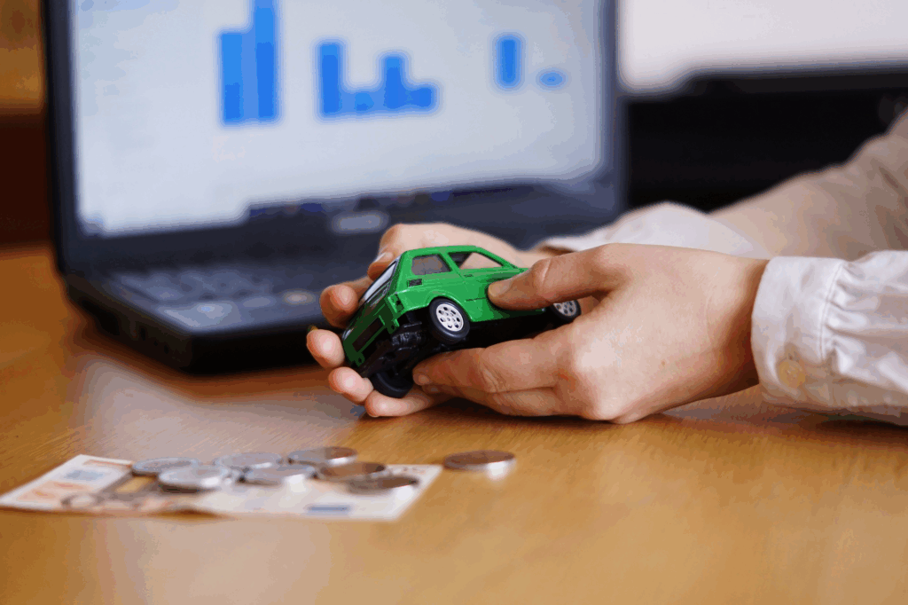 Legal client reviewing car insurance settlement options and accident compensation data.