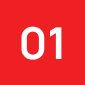 Red square icon with the number 01 in white text.