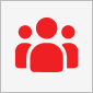 Red icon showing the silhouettes of three people representing firm staff.