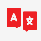 Red icon featuring "A" and a Chinese character representing bilingual legal support.